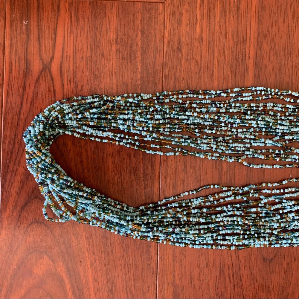 Turquoise Beaded Statement Necklace - image 2
